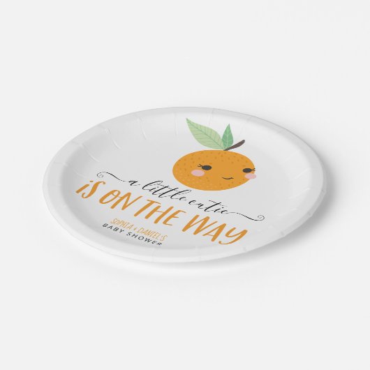 Assiettes En Carton Little Cutie Citrus Baby shower moderne (Angle)
