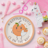 Assiettes En Carton Little Cutie En route | Baby shower orange migre (Fête)