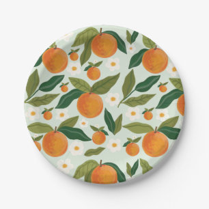 Assiettes En Carton Little Cutie Orange Citrus Premier anniversaire