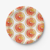 Assiettes En Carton Little Cutie Orange Slice Pattern Baby Shower  (Devant)