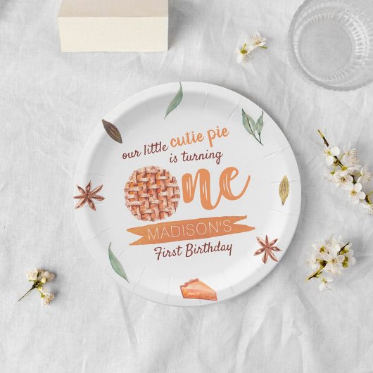 Assiettes En Carton Little Cutie Pie Automne 1er Anniversaire