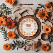 Assiettes En Carton Little Cutie Pie Fall Citrouille En vichy Baby sho