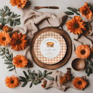 Assiettes En Carton Little Cutie Pie Fall Citrouille En vichy Baby sho