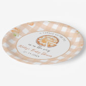 Assiettes En Carton Little Cutie Pie Fall Citrouille En vichy Baby sho (Angle)
