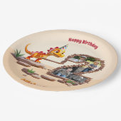 Assiettes En Carton Little Dino Dragon | Photo Big Number 2e anniversa (Angle)