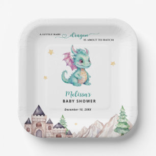 Assiettes En Carton Little Dragon est sur le point d'éclore Baby Showe
