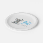 Assiettes En Carton Little Elephant Oh garçon mignon Baby shower gris (Angle)