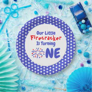 Assiettes En Carton Little Firecracker 1er anniversaire