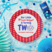 Assiettes En Carton Little Firecracker 2e anniversaire (Fête)