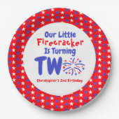 Assiettes En Carton Little Firecracker 2e anniversaire (Devant)