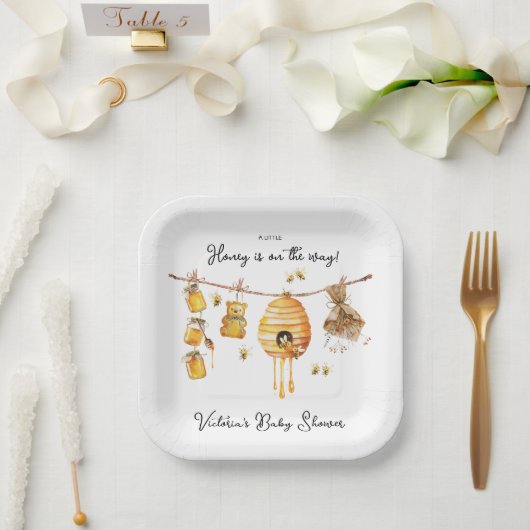 Assiettes En Carton Little Honey Bee Baby shower (Mariage)