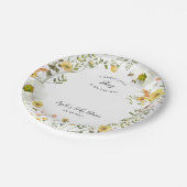 Assiettes En Carton Little Honey Bee Baby shower Fleur sauvage jaune (Angle)