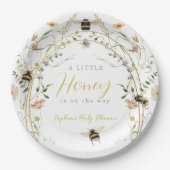 Assiettes En Carton Little Honey Wildflower Bee Baby Shower (Devant)