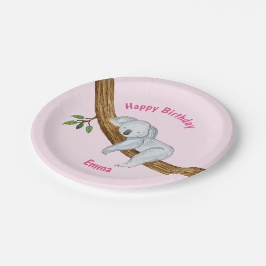 Assiettes En Carton Little Koala Joyeux anniversaire (Angle)