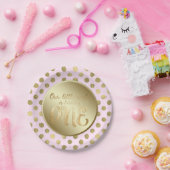Assiettes En Carton Little Lady Pink Gold 1ère fête d'anniversaire (Fête)