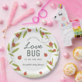 Assiettes En Carton Little Log Ladybug Baby shower feuille (Fête)