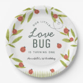 Assiettes En Carton Little Log Ladybug Leaf Anniversaire (Devant)