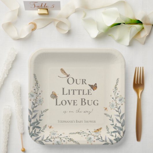 Assiettes En Carton Little Love Bug Baby shower Genre Neutre (Mariage)