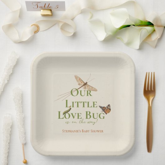 Assiettes En Carton Little Love Bug Baby shower Genre Neutre (Mariage)