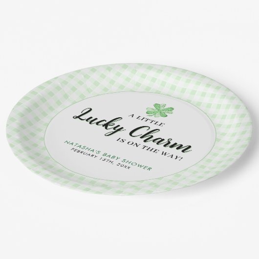 Assiettes En Carton Little Lucky Charm St Patrick's Baby shower (Angle)