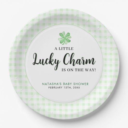 Assiettes En Carton Little Lucky Charm St Patrick's Baby shower (Devant)