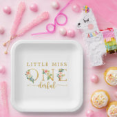 Assiettes En Carton Little Miss Onederful 1er anniversaire (Fête)