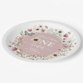 Assiettes En Carton Little Miss ONEderful Blush Fleur sauvage Annivers (Angle)