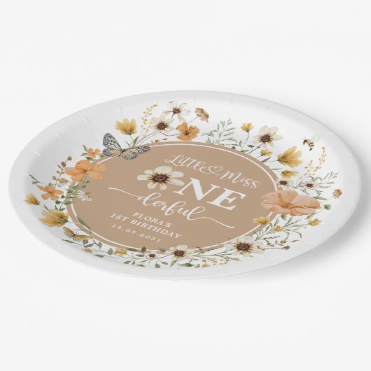 Assiettes En Carton Little Miss ONEderful Fleur sauvage d'automne Anni (Angle)