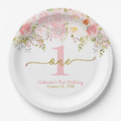 Assiettes En Carton Little Miss ONEderful Rose Roses Premier anniversa (Devant)