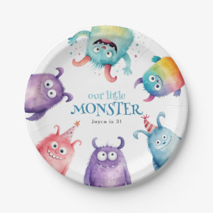 Assiettes En Carton Little Monster Anniversaire de enfant Party