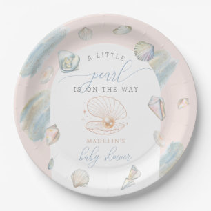 Assiettes En Carton Little Pearl Seashells Ocean Beach Baby shower