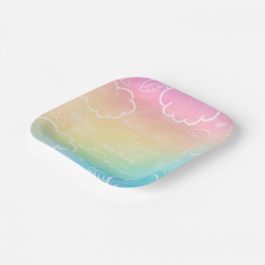 Assiettes En Carton Little Piece of Heaven Rainbow (Angulaire)