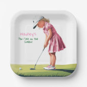 Assiettes En Carton Little Pro En rose : Anniversaire sur le vert (Recto)