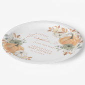 Assiettes En Carton Little Pumpkin On The Way Fall Baby Shower (Angle)