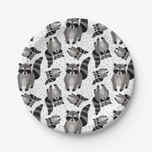 Assiettes En Carton Little Raccoon Rascal vient dîner (Devant)