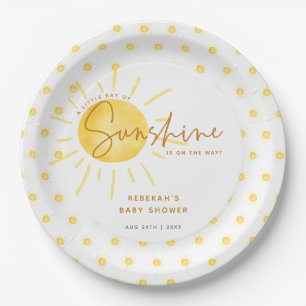 Assiettes En Carton Little Ray of Sunshine Boho Baby shower