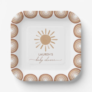 Assiettes En Carton Little Ray of Sunshine Boho Baby shower