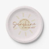 Assiettes En Carton Little Ray of Sunshine Boho Baby shower (Devant)