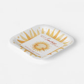 Assiettes En Carton Little Ray of Sunshine Boho Cute Sun Baby Shower (Angulaire)