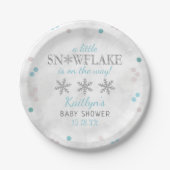 Assiettes En Carton Little Snowflake Boys Baby shower d'hiver (Devant)