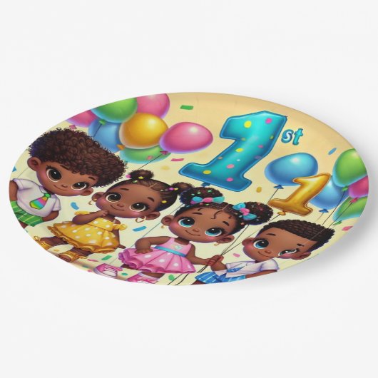 Assiettes En Carton Little Stars First Birthday Bash (Angle)