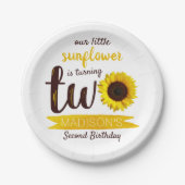 Assiettes En Carton Little Sunflower 2e anniversaire (Devant)