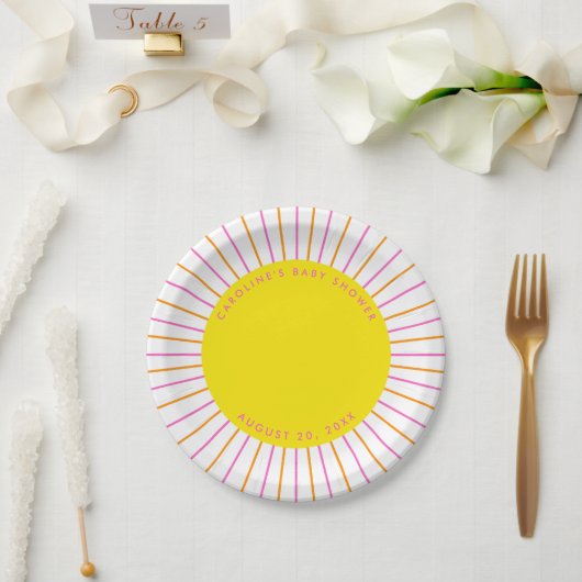 Assiettes En Carton Little Sunshine est sur le chemin Baby shower neut (Mariage)