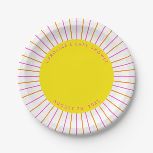Assiettes En Carton Little Sunshine est sur le chemin Baby shower neut (Devant)
