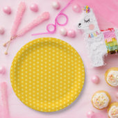 Assiettes En Carton Little Sunshine Polka Dot Baby shower Party Jaune (Fête)