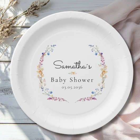 Assiettes En Carton Little Wildflower Boho Dream - Baby Shower