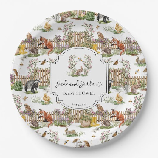 Assiettes En Carton Little Wonders | Baby shower Spring Garden (Devant)