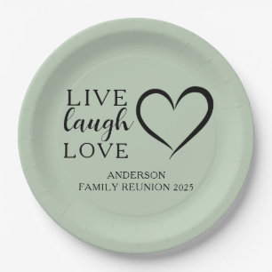 Assiettes En Carton Live Laugh Love Nom Famille établie Réunion