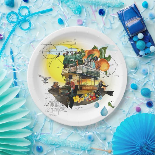 Assiettes En Carton Livraison de soleil Magic Bus (Fête)