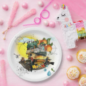 Assiettes En Carton Livraison de soleil Magic Bus (Fête)